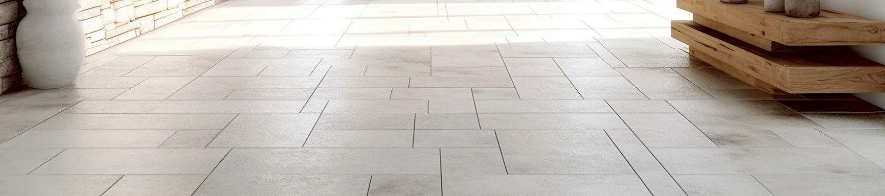 Tiled floor hallway